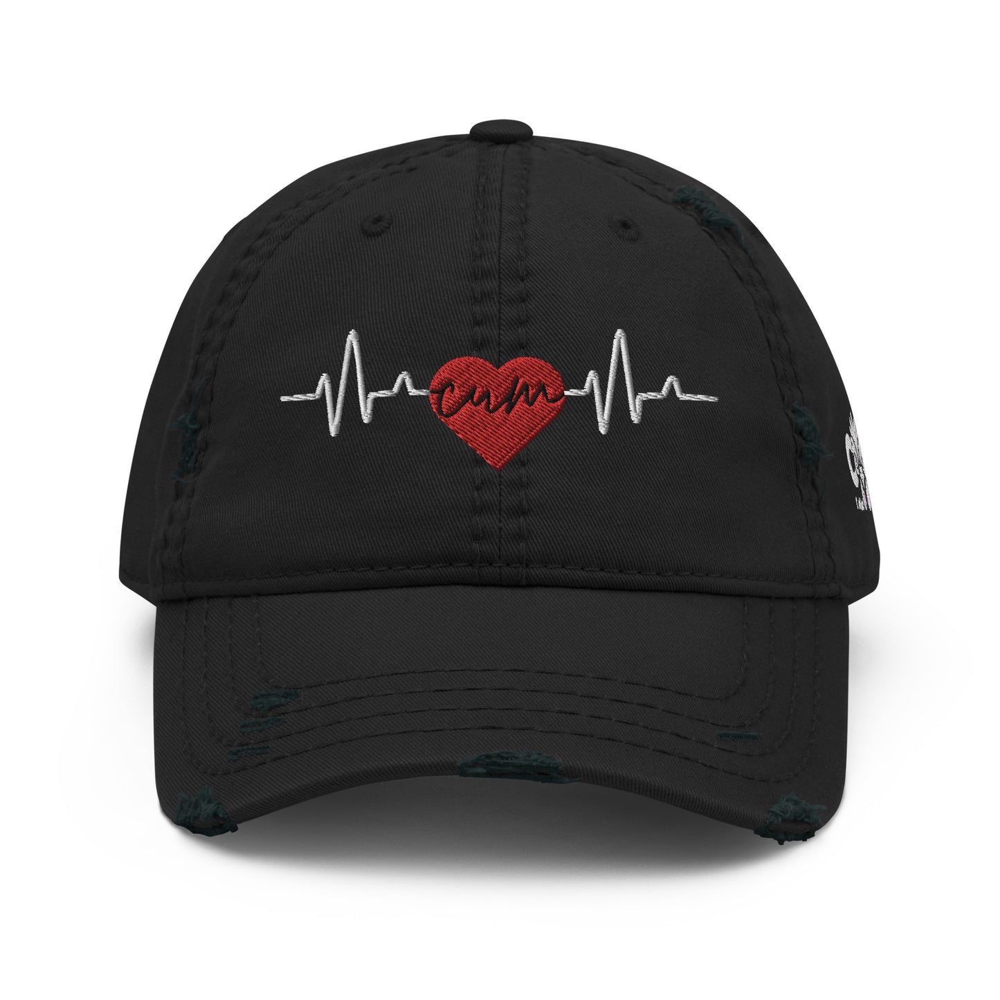 Heartbeat Cum Distressed Hat