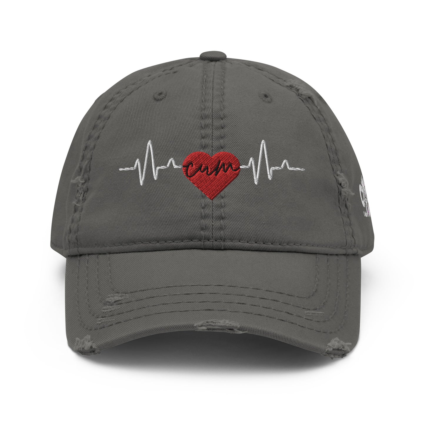 Heartbeat Cum Distressed Hat