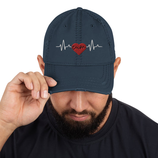 Heartbeat Cum Distressed Hat
