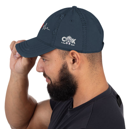 Heartbeat Cum Distressed Hat